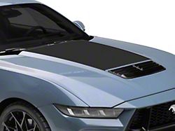 SEC10 Hood Accent Decal; Gloss Black (2024 Mustang)