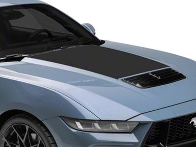 SEC10 Hood Accent Decal; Gloss Black (2024 Mustang)