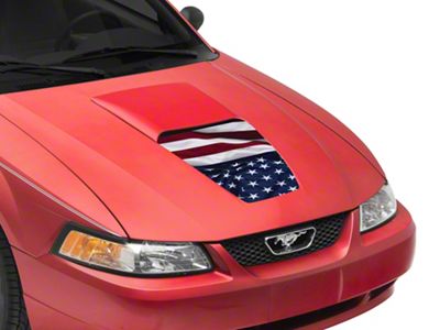 SEC10 Hood Accent Decal; Real Flag (99-04 Mustang GT; 99-02 Mustang V6)