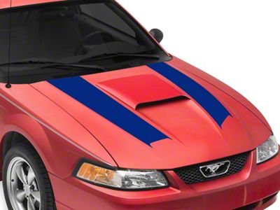 SEC10 Hood Stripes; Blue (99-04 Mustang)