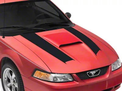 SEC10 Hood Stripes; Matte Black (99-04 Mustang)