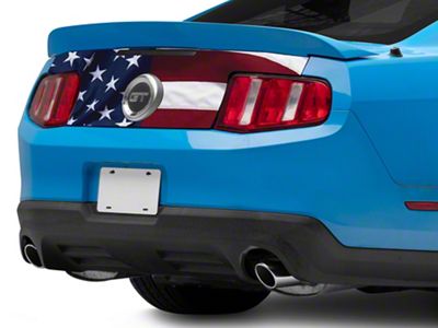 SEC10 Rear Decklid Accent Decal; Real Flag (10-14 Mustang)