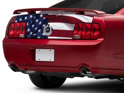 SEC10 Rear Decklid Accent Decal; Real Flag (05-09 Mustang)