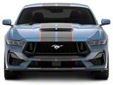 SEC10 Striped Full Length Stripes; Carbon Fiber/Red; 10-Inch (2024 Mustang)