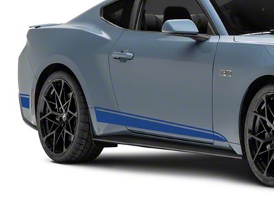 SEC10 Taper Rocker Stripes; Blue (2024 Mustang)