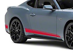 SEC10 Taper Rocker Stripes; Red (2024 Mustang)