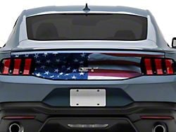 SEC10 Upper and Lower Trunk Lid Decal; Real Flag (24-25 Mustang)