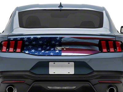 SEC10 Upper and Lower Trunk Lid Decal; Real Flag (24-25 Mustang)