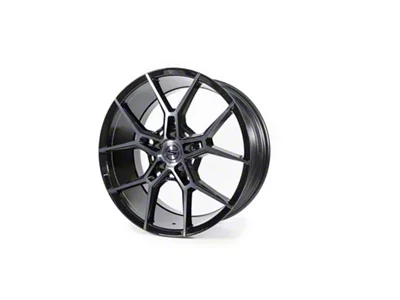 Select Precision Alloys Alpine Glossy Black with Brushed DDT Face Clear Wheel; Rear Only; 20x10.5; 38mm Offset (05-09 Mustang)