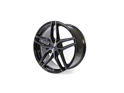 Select Precision Alloys Shadow Glossy Black with Brushed DDT Face Clear Wheel; 20x9; 20mm Offset (05-09 Mustang)