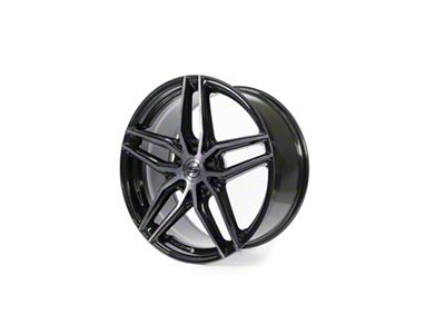 Select Precision Alloys Shadow Glossy Black with Brushed DDT Face Clear Wheel; 20x9; 38mm Offset (05-09 Mustang)