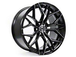 Select Precision Alloys Syndicate Glossy Black Machined DDT Face and Lip Wheel; Rear Only; 20x10.5; 38mm Offset (05-09 Mustang)