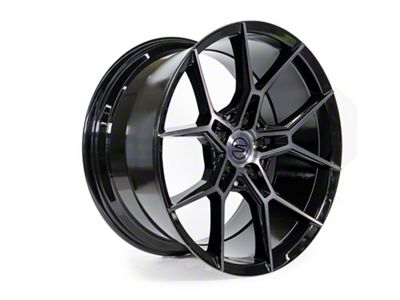 Select Precision Alloys Alpine Glossy Black with Brushed DDT Face Clear Wheel; 20x9; 20mm Offset (10-15 Camaro, Excluding ZL1)