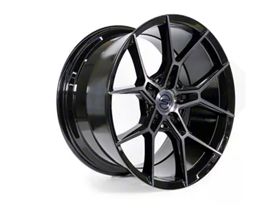 Select Precision Alloys Alpine Glossy Black with Brushed DDT Face Clear Wheel; 20x9; 38mm Offset (10-15 Camaro, Excluding ZL1)