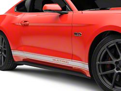 Rocker Stripes with Mustang Lettering; Silver (15-23 Mustang)