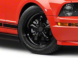 Deep Dish Bullitt Solid Gloss Black Wheel; 18x9; 30mm Offset (05-09 Mustang GT, V6)