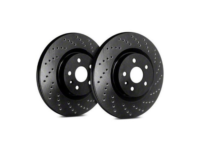 SP Performance Cross-Drilled Rotors with Black ZRC Coated; Rear Pair (10-15 V6 Camaro)