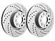 SP Performance Double Drilled and Slotted Rotors with Gray ZRC Coating; Rear Pair (10-15 V6 Camaro)