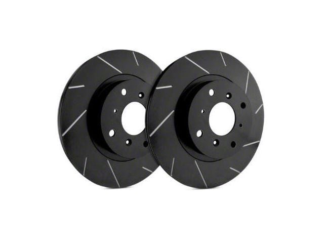 SP Performance Slotted Rotors with Black ZRC Coated; Front Pair (10-15 V6 Camaro)