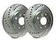SP Performance Cross-Drilled Rotors with Silver Zinc Plating; Front Pair (09-23 Challenger GT, R/T, T/A; 11-23 Challenger SE, SXT w/ Dual Piston Front Calipers)
