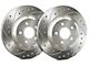 SP Performance Cross-Drilled and Slotted Rotors with Silver Zinc Plating; Front Pair (09-23 Challenger GT, R/T, T/A; 11-23 Challenger SE, SXT w/ Dual Piston Front Calipers)