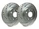 SP Performance Cross-Drilled Rotors with Silver Zinc Plating; Rear Pair (06-14 Charger w/ Dual Piston Front Calipers; 15-17 Charger Daytona, R/T, AWD SE, AWD SXT; 18-23 Charger w/ Dual Piston Front Calipers)
