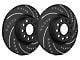 SP Performance Cross-Drilled and Slotted Rotors with Black Zinc Coating; Rear Pair (06-23 V6 Charger w/ Single Piston Front Calipers)