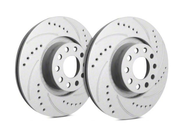 SP Performance Cross-Drilled and Slotted Rotors with Gray ZRC Coating; Front Pair (06-14 Charger SRT8; 15-17 Charger Scat Pack; 2017 Charger R/T 392; 18-23 Charger w/ 4-Piston Front Calipers)