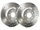 SP Performance Cross-Drilled and Slotted Rotors with Silver Zinc Plating; Rear Pair (06-23 V6 Charger w/ Single Piston Front Calipers)