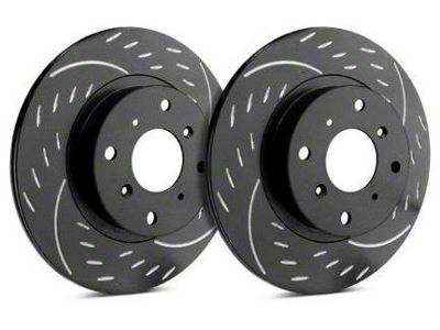 SP Performance Diamond Slotted Rotors with Black Zinc Coating; Rear Pair (06-14 Charger w/ Dual Piston Front Calipers; 15-17 Charger Daytona, R/T, AWD SE, AWD SXT; 18-23 Charger w/ Dual Piston Front Calipers)