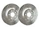 SP Performance Double Drilled and Slotted Rotors with Silver Zinc Plating; Rear Pair (06-23 V6 Charger w/ Single Piston Front Calipers)