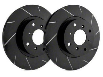 SP Performance Slotted Rotors with Black Zinc Coating; Front Pair (06-14 Charger w/ Dual Piston Front Calipers; 15-17 Charger Daytona, R/T, AWD SE, AWD SXT; 18-23 Charger w/ Dual Piston Front Calipers)