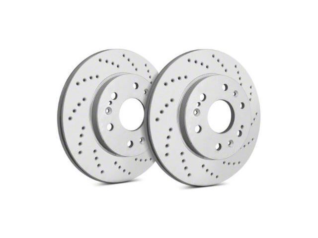 SP Performance Cross-Drilled Rotors with Gray ZRC Coating; Rear Pair (05-13 Corvette C6 Base w/ Standard Brake Package)