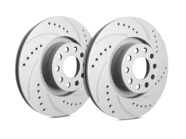 SP Performance Cross-Drilled and Slotted Rotors with Gray ZRC Coating; Rear Pair (05-13 Corvette C6 Base w/ Standard Brake Package)