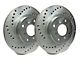 SP Performance Cross-Drilled Rotors with Silver ZRC Coated; Rear Pair (05-14 Mustang, Excluding 13-14 GT500)