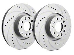 SP Performance Cross-Drilled and Slotted Rotors with Gray ZRC Coating; Rear Pair (15-23 Mustang GT, EcoBoost w/ Performance Pack)