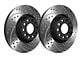 SP Performance Double Drilled and Slotted Rotors with Black ZRC Coated; Rear Pair (94-04 Mustang Cobra, Bullitt, Mach 1)