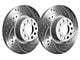 SP Performance Double Drilled and Slotted Rotors with Gray ZRC Coating; Rear Pair (15-23 Mustang EcoBoost w/o Performance Pack, V6)