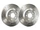 SP Performance Double Drilled and Slotted Rotors with Silver ZRC Coated; Front Pair (15-23 Mustang EcoBoost w/o Performance Pack, V6)