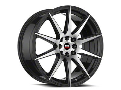 Spec-1 SP-51 Gloss Black and Machined Wheel; 18x8; 38mm Offset (10-15 Camaro, Excluding ZL1)