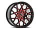 Spec-1 SP-52 Gloss Black and Red Machined Wheel; 18x8; 38mm Offset (16-24 Camaro, Excluding SS w/ 6-Piston Front Calipers & ZL1)