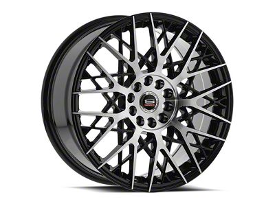 Spec-1 SP-53 Gloss Black and Machined Wheel; 18x8; 38mm Offset (10-15 Camaro, Excluding ZL1)