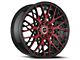 Spec-1 SP-53 Gloss Black and Red Machined Wheel; 18x8; 38mm Offset (16-24 Camaro, Excluding SS w/ 6-Piston Front Calipers & ZL1)