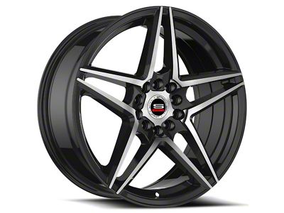 Spec-1 SP-54 Gloss Black and Machined Wheel; 18x8; 38mm Offset (16-24 Camaro, Excluding SS w/ 6-Piston Front Calipers & ZL1)