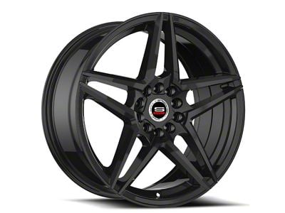 Spec-1 SP-54 Gloss Black Wheel; 18x8; 38mm Offset (16-24 Camaro, Excluding SS w/ 6-Piston Front Calipers & ZL1)