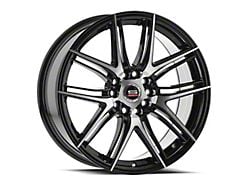 Spec-1 SP-56 Gloss Black and Machined Wheel; 18x8; 38mm Offset (16-24 Camaro, Excluding SS w/ 6-Piston Front Calipers & ZL1)