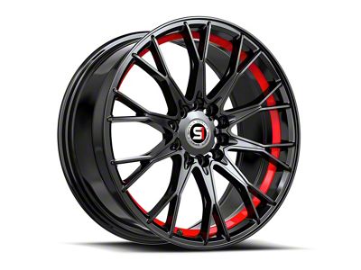 Spec-1 SP-59 Gloss Black and Red Undercut Wheel; 18x8; 38mm Offset (10-15 Camaro, Excluding ZL1)