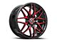 Spec-1 SP-60 Gloss Black and Red Machined Wheel; 18x8; 38mm Offset (16-24 Camaro, Excluding SS w/ 6-Piston Front Calipers & ZL1)