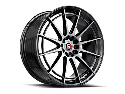 Spec-1 SP-64 Gloss Black and Machined Wheel; 18x8; 34mm Offset (10-15 Camaro, Excluding ZL1)