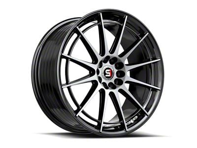 Spec-1 SP-64 Gloss Black and Machined Wheel; 18x8; 34mm Offset (16-24 Camaro, Excluding SS w/ 6-Piston Front Calipers & ZL1)